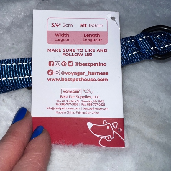 🔥2/$10 NWT |•VOYAGER•| Reflective Blue Dog Leash/Lead - Picture 5 of 5
